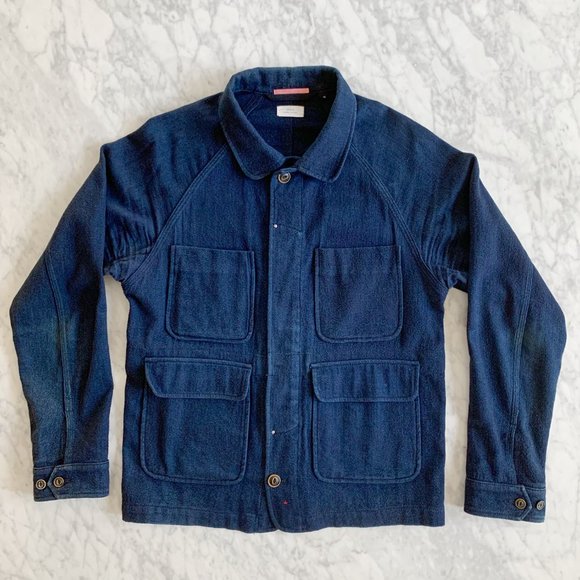 apolis indigo wool chore jacket